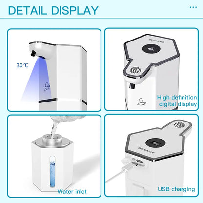 Automatic Soap Dispenser, 12Oz Touchless Foaming Soap Dispenser, USB Rechargeable, 4 Adjustable Levels, Waterproof, Kitchen Gadgets, Home Essentials Hand Wall, Bathroom Soap Dispenser Restroom