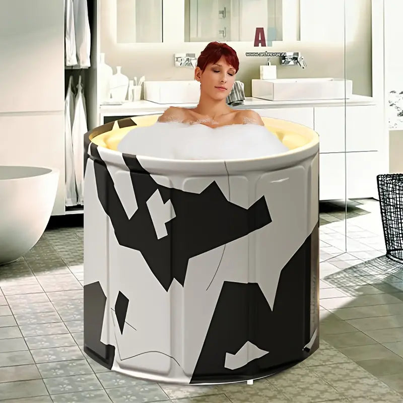 Foldable Portable Bathtub for Adults - Freestanding Thermal Spa Soaking Tub for Home and Outdoor Use, Quick Setup, 31.49" x 25.98