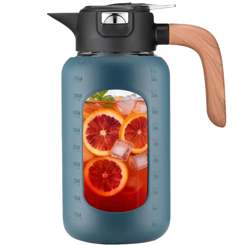【Olivego】84Oz Borosilicate Glass Pitcher with Lid and Handle, Large Iced Tea & Lemonade Jug for Cold Brew, Juice & Summer Drinks