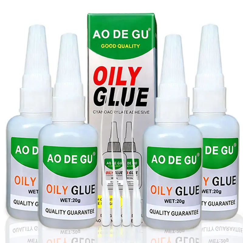 4PCS Ao De Gu Upgrade Oily Glue, Strong Adhesive, Strong Plastic Glue, Fast Repair and Curing for Metals, Large Capacity High Strength Oily Glue, with anti Clog Cap, for Wood, Rubber, Leather, Plastic, Metal, Rhinestone Jewelry, DIY Handcrafts (1, 20G)