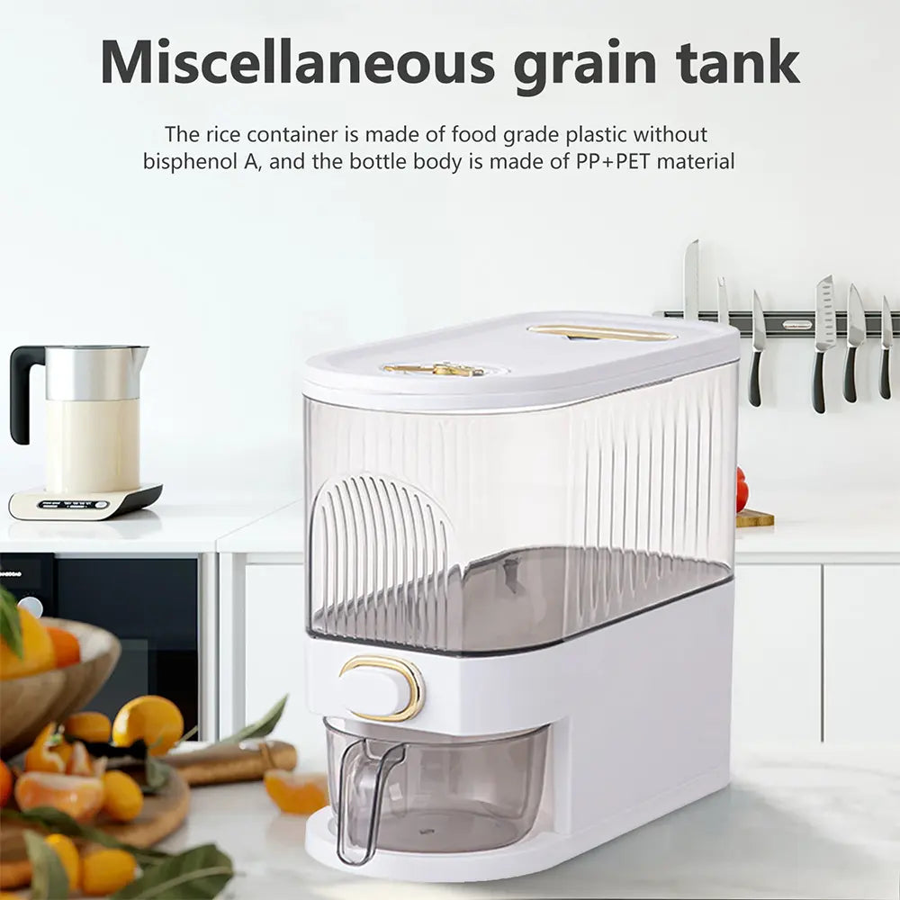 Extra Large Airtight Cereal Storage Containers Set (5Kg/10Kg) - Family Size Bulk Dispenser for Pantry Organization with Labels & Marker