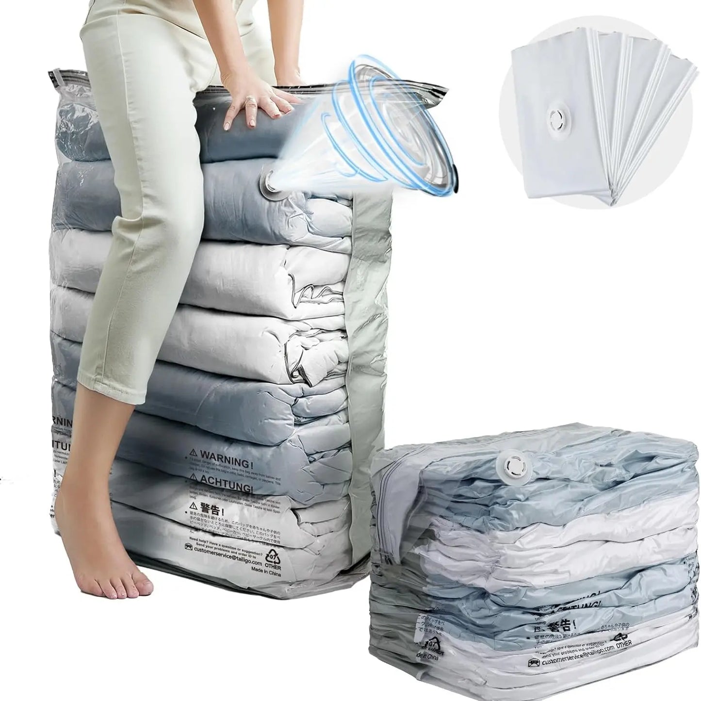 [Summervibes]Taili Cube Vacuum Storage Bags, Extra Large 4-6 Pack for Clothes Beddings, Space Saver, Space Saver Bag, Compression Bag , Vacuum Sealer Bag for Comforters Blankets Duvet, Closet Organizer