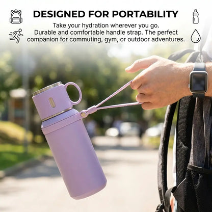 316 Stainless Steel Insulated Water Bottle - 600ml Airtight Vacuum Flask with 24-Hour Cold and 10-Hour Hot Retention, Leakproof Lid, Portable for Beverages and Travel