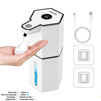 Automatic Soap Dispenser, 12Oz Touchless Foaming Soap Dispenser, USB Rechargeable, 4 Adjustable Levels, Waterproof, Kitchen Gadgets, Home Essentials Hand Wall, Bathroom Soap Dispenser Restroom