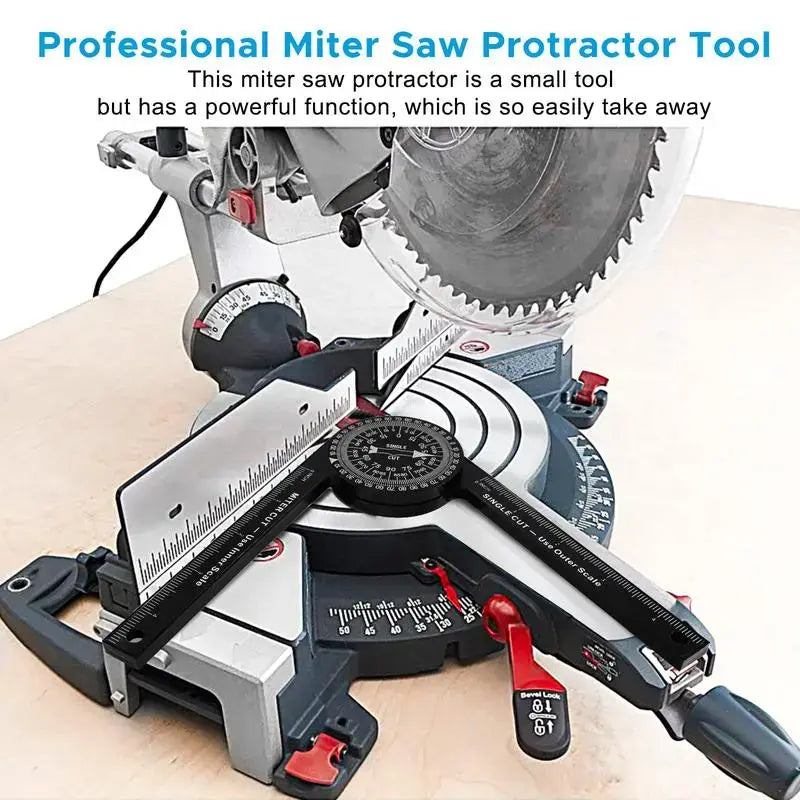 7-Inch Miter Saw Protractor, Aluminum Measuring Tool with Precision Laser-Engraved Scale & Accurate Teflon Mechanism, Multi-Industry Use for Woodworking & Construction, Ideal for Crown Molding