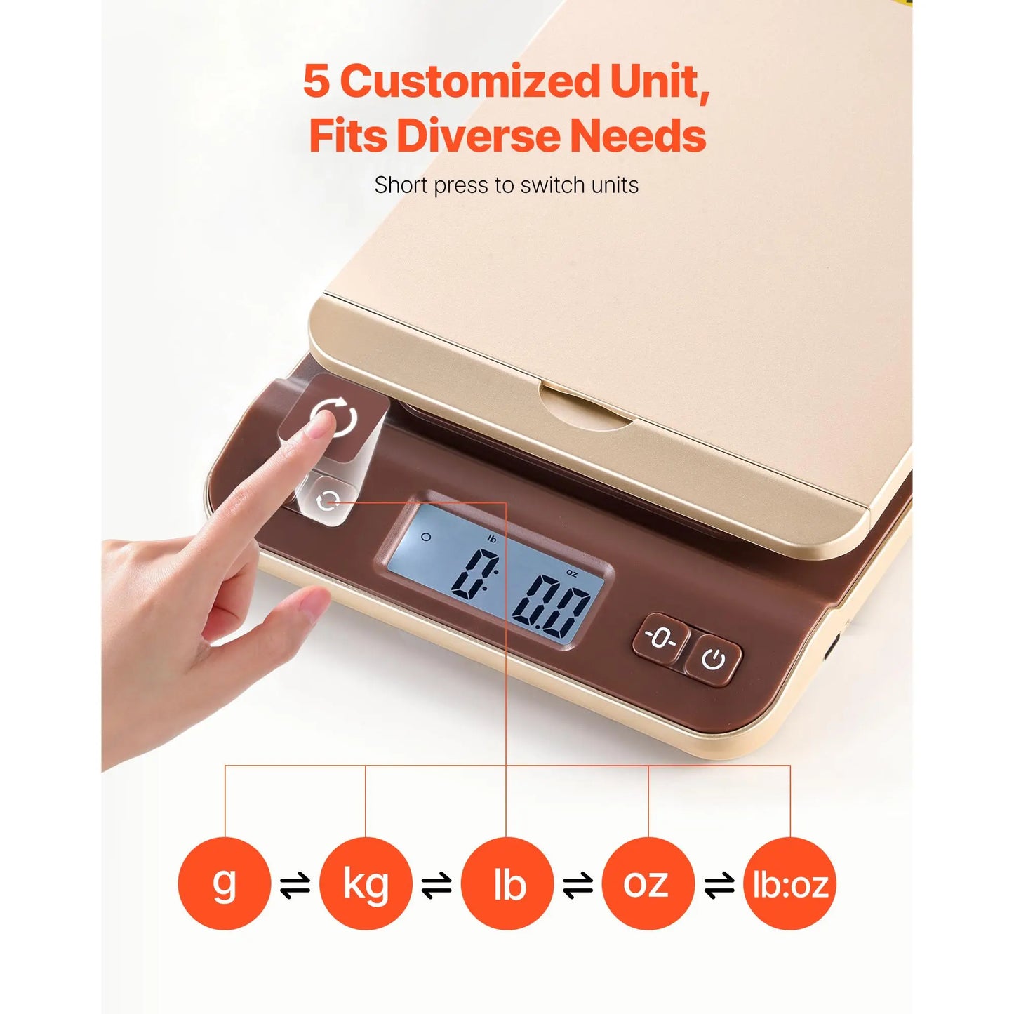 【Summervibes】Vevor Digital Shipping Postal Scale, 0.1 Oz High Accuracy, 88 Lbs Postal Scale with Hold/Tare/Auto-Off Function, Flip Holder Design & Easy Calibration, Fit for Home and Office Use, Battery Included