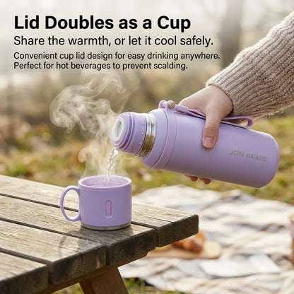 316 Stainless Steel Insulated Water Bottle - 600ml Airtight Vacuum Flask with 24-Hour Cold and 10-Hour Hot Retention, Leakproof Lid, Portable for Beverages and Travel