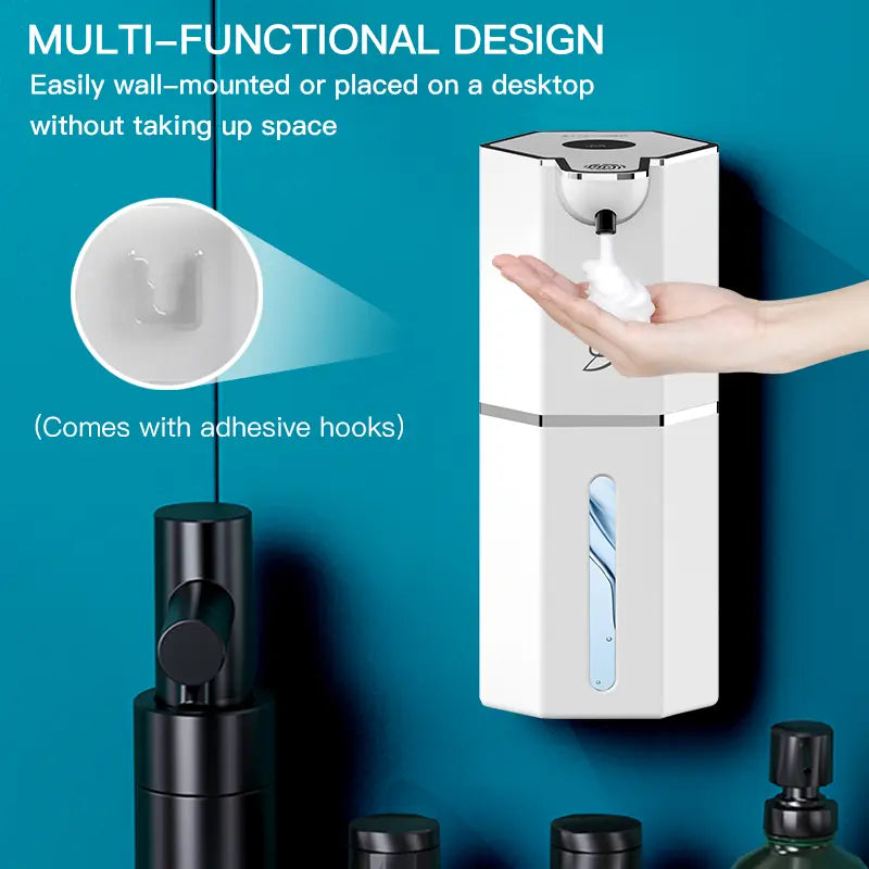 Automatic Soap Dispenser, 12Oz Touchless Foaming Soap Dispenser, USB Rechargeable, 4 Adjustable Levels, Waterproof, Kitchen Gadgets, Home Essentials Hand Wall, Bathroom Soap Dispenser Restroom