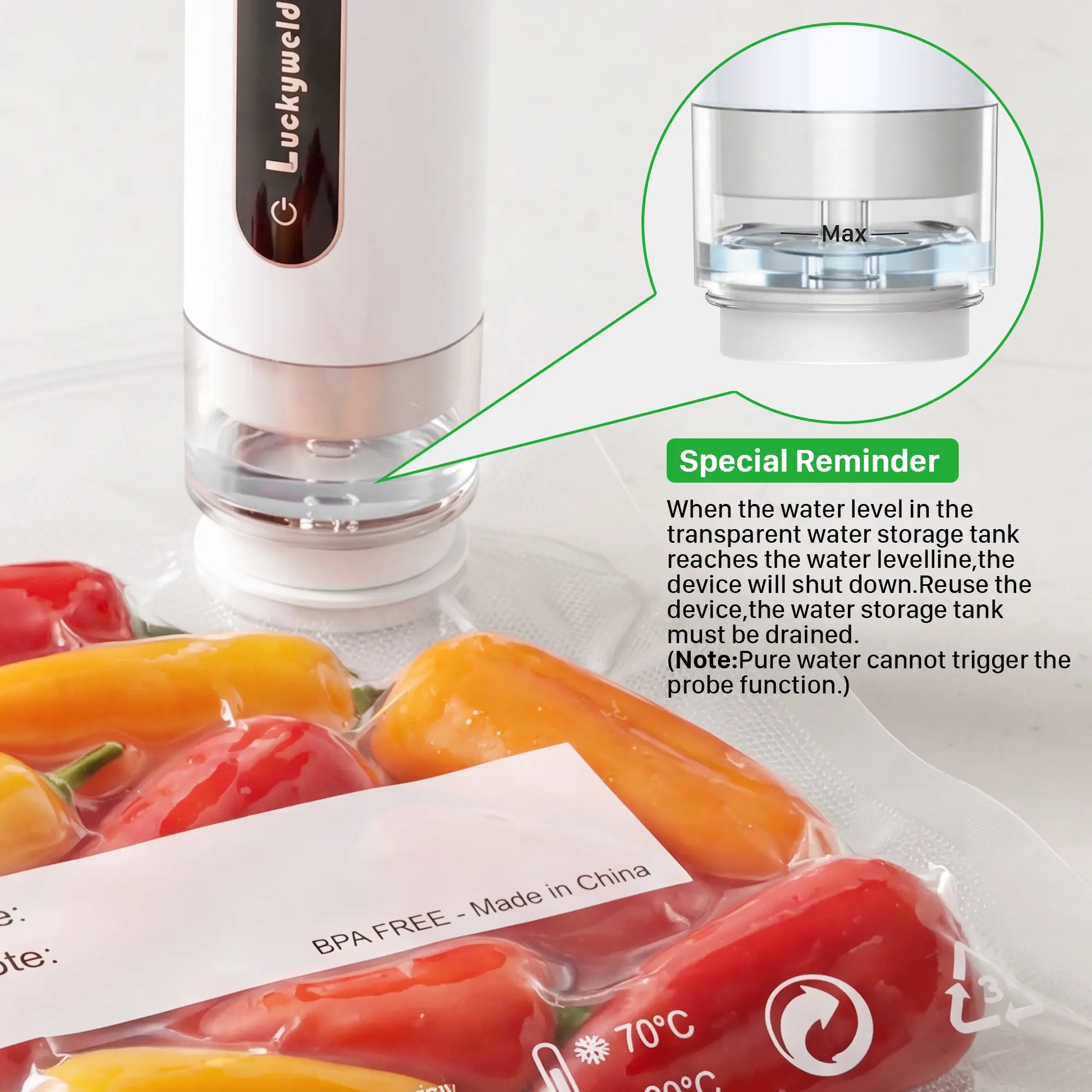 Vacuum Sealer for Food with Visual Water Storage Tank, Handheld Saver Vacuum Sealer Machine with 30 Reusable Bags for 5X Preservation & Fresh #Summervibes
