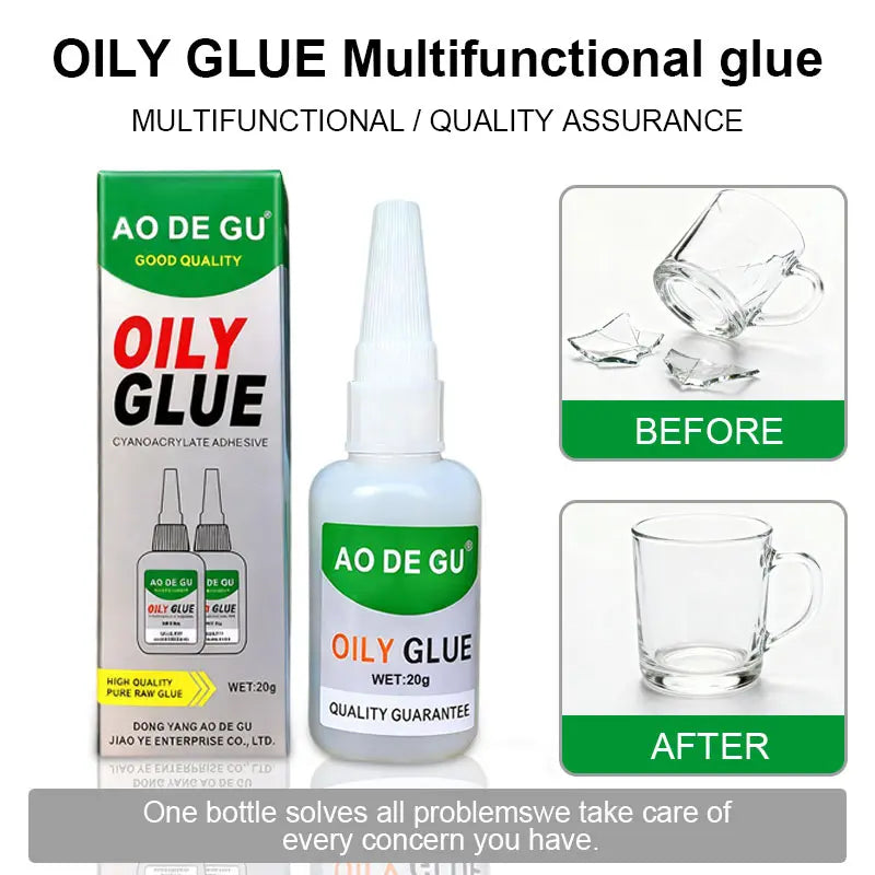 4PCS Ao De Gu Upgrade Oily Glue, Strong Adhesive, Strong Plastic Glue, Fast Repair and Curing for Metals, Large Capacity High Strength Oily Glue, with anti Clog Cap, for Wood, Rubber, Leather, Plastic, Metal, Rhinestone Jewelry, DIY Handcrafts (1, 20G)