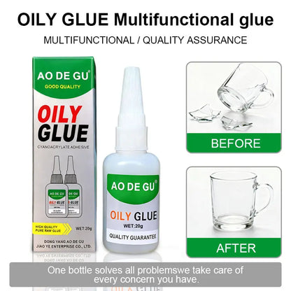 4PCS Ao De Gu Upgrade Oily Glue, Strong Adhesive, Strong Plastic Glue, Fast Repair and Curing for Metals, Large Capacity High Strength Oily Glue, with anti Clog Cap, for Wood, Rubber, Leather, Plastic, Metal, Rhinestone Jewelry, DIY Handcrafts (1, 20G)