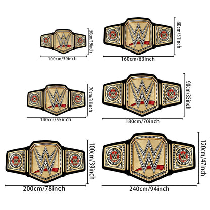 WWE Championship Belt-Inspired Velvety Area Rug, Ideal for Wrestling Enthusiasts' Living Room or Bedroom, High Elasticity and Non-Slip Design