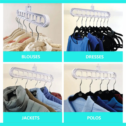 3/5-Pack Heavy-Duty Foldable Plastic Hangers with 9 Holes - Anti-Slip, Space-Saving Closet Organizer for Wardrobe, Dorm Storage Organizer #Summervibes