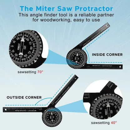 7-Inch Miter Saw Protractor, Aluminum Measuring Tool with Precision Laser-Engraved Scale & Accurate Teflon Mechanism, Multi-Industry Use for Woodworking & Construction, Ideal for Crown Molding