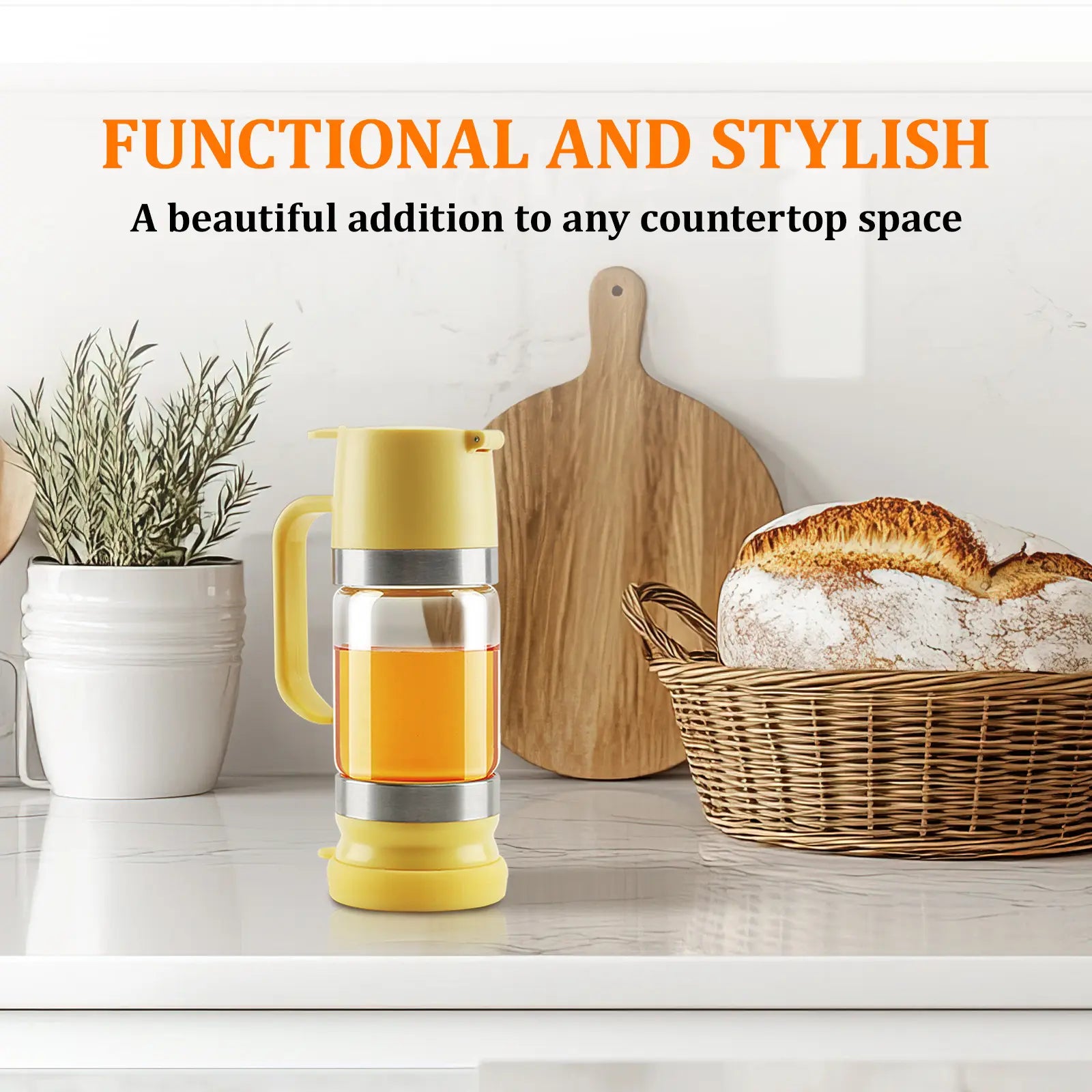 Aelga Glass Honey Dispenser Kitchen Items No Drip No Mess Leak-Free Design with Handle for Maple Syrup Maintains Freshness Easy to Clean Refill Perfect for Everyday Use Summervibes