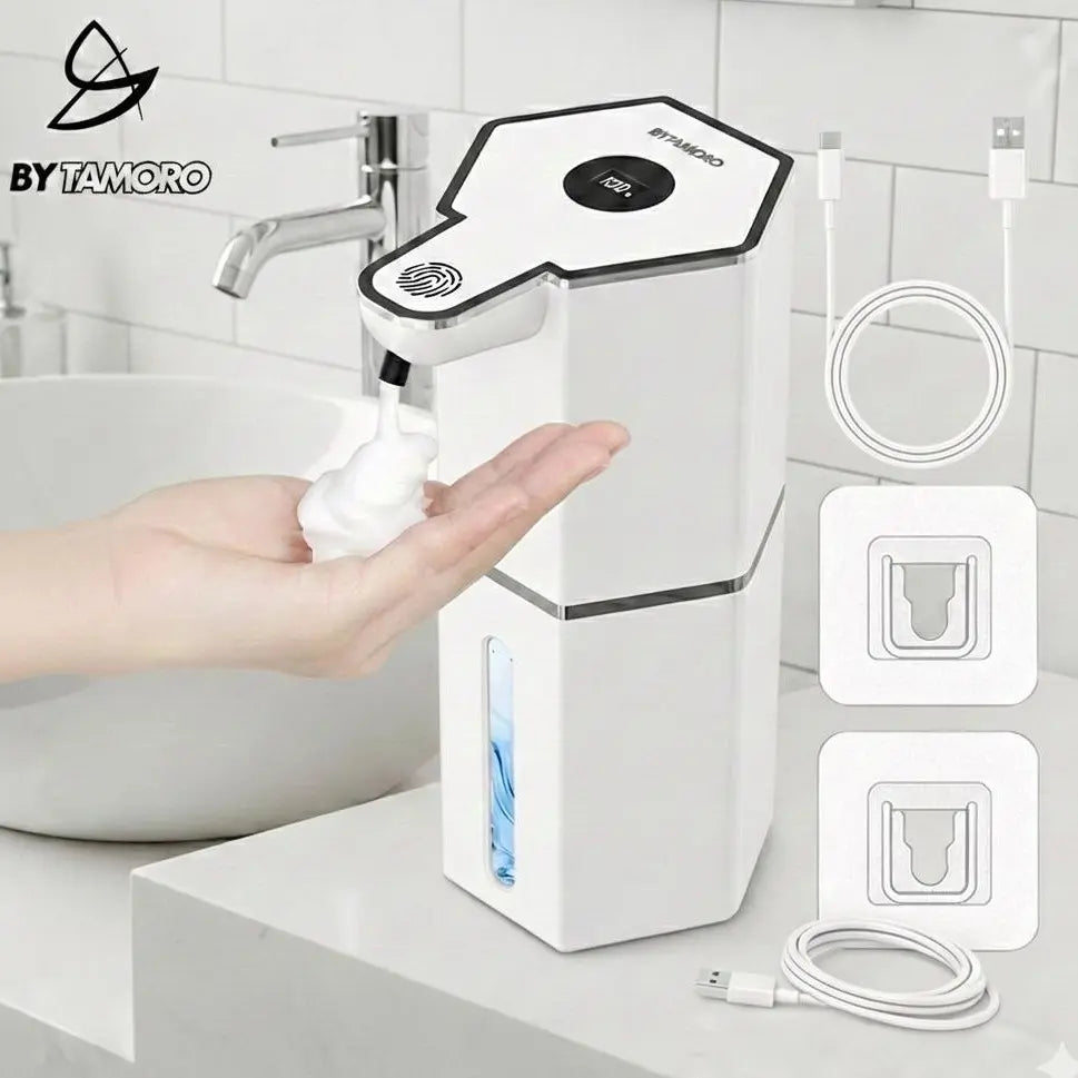 Automatic Soap Dispenser, 12Oz Touchless Foaming Soap Dispenser, USB Rechargeable, 4 Adjustable Levels, Waterproof, Kitchen Gadgets, Home Essentials Hand Wall, Bathroom Soap Dispenser Restroom