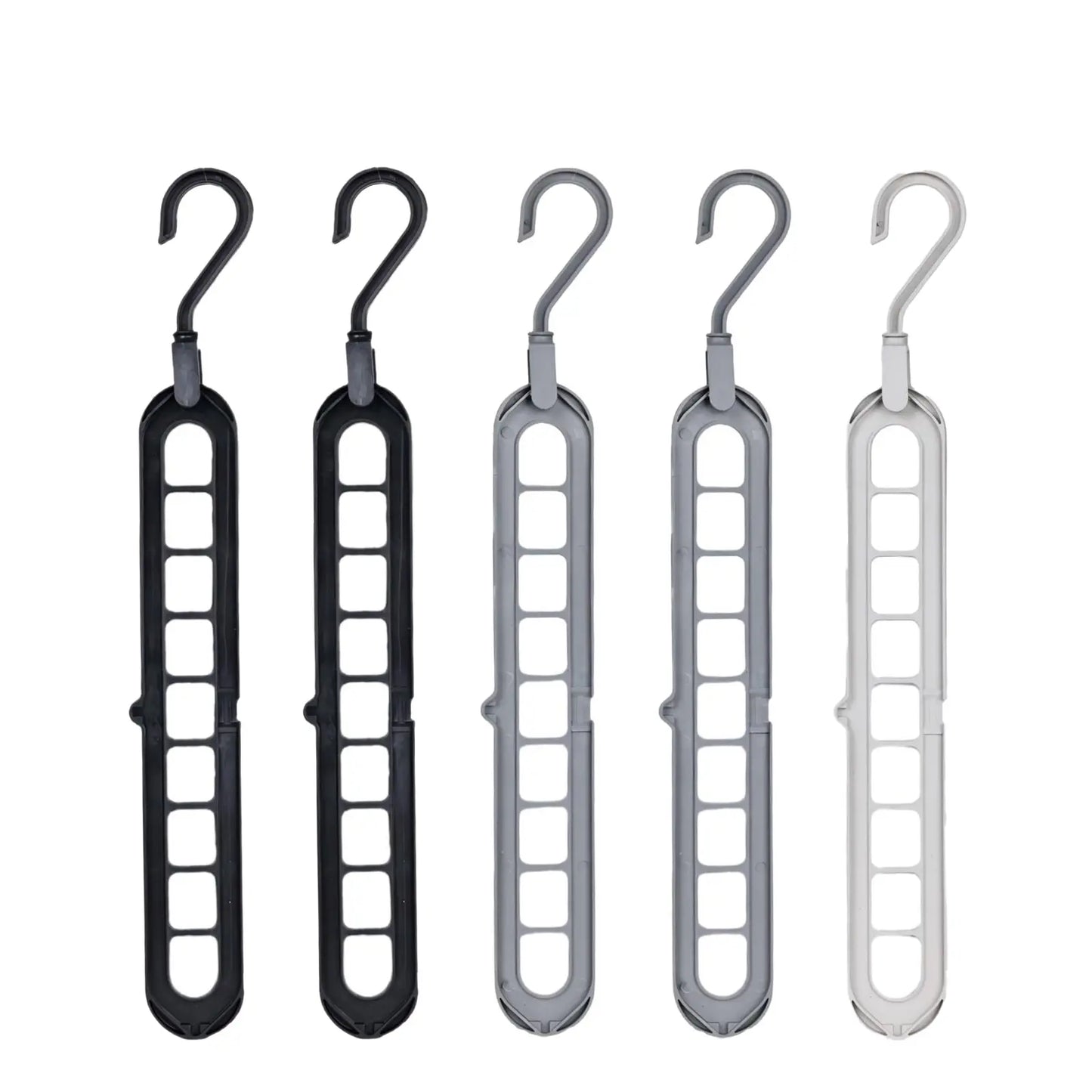 3/5-Pack Heavy-Duty Foldable Plastic Hangers with 9 Holes - Anti-Slip, Space-Saving Closet Organizer for Wardrobe, Dorm Storage Organizer #Summervibes