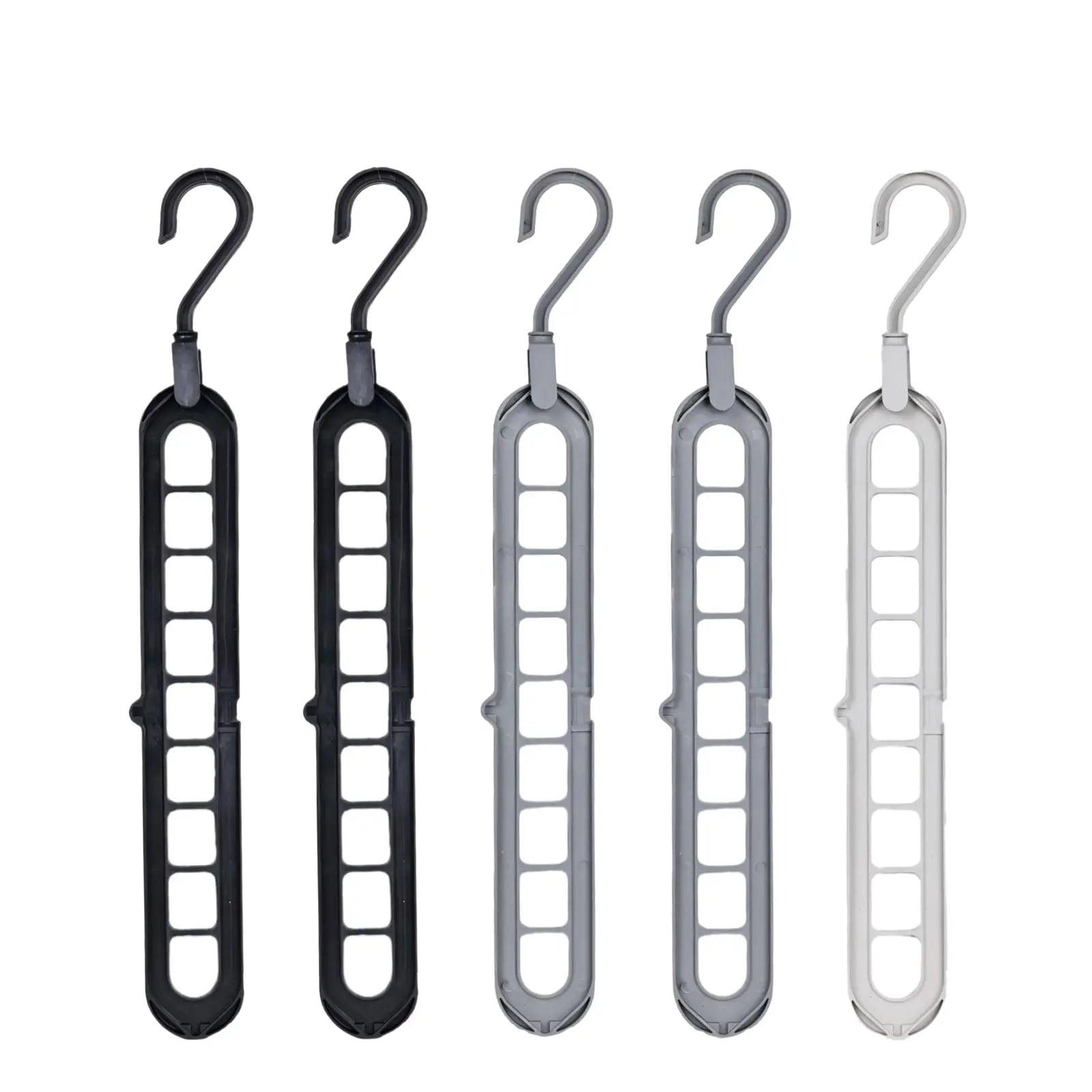 3/5-Pack Heavy-Duty Foldable Plastic Hangers with 9 Holes - Anti-Slip, Space-Saving Closet Organizer for Wardrobe, Dorm Storage Organizer #Summervibes