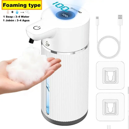 Automatic Soap Dispenser, 12Oz Touchless Foaming Soap Dispenser, USB Rechargeable, 4 Adjustable Levels, Waterproof, Kitchen Gadgets, Home Essentials Hand Wall, Bathroom Soap Dispenser Restroom
