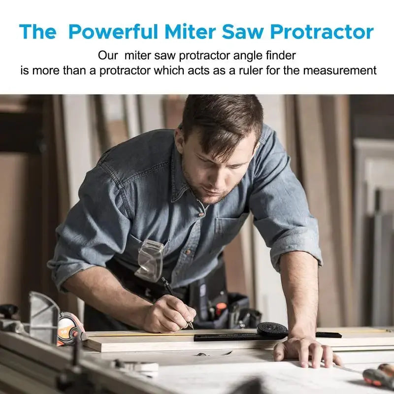 7-Inch Miter Saw Protractor, Aluminum Measuring Tool with Precision Laser-Engraved Scale & Accurate Teflon Mechanism, Multi-Industry Use for Woodworking & Construction, Ideal for Crown Molding