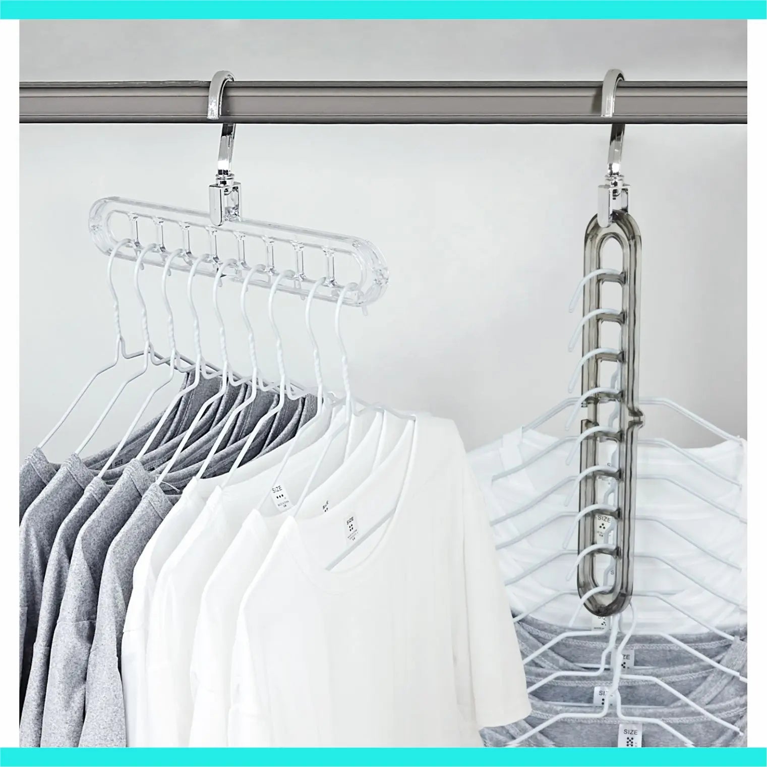3/5-Pack Heavy-Duty Foldable Plastic Hangers with 9 Holes - Anti-Slip, Space-Saving Closet Organizer for Wardrobe, Dorm Storage Organizer #Summervibes