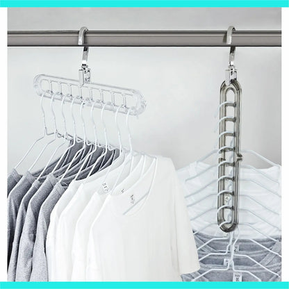 3/5-Pack Heavy-Duty Foldable Plastic Hangers with 9 Holes - Anti-Slip, Space-Saving Closet Organizer for Wardrobe, Dorm Storage Organizer #Summervibes