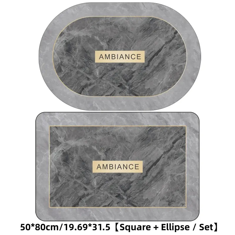 2-Piece Quick-Drying Anti-Slip Bathroom Mat Set, 0.1-Inch Thin Water-Absorbing Design for Household Use at Entrance and Washbasin
