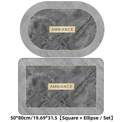 2-Piece Quick-Drying Anti-Slip Bathroom Mat Set, 0.1-Inch Thin Water-Absorbing Design for Household Use at Entrance and Washbasin