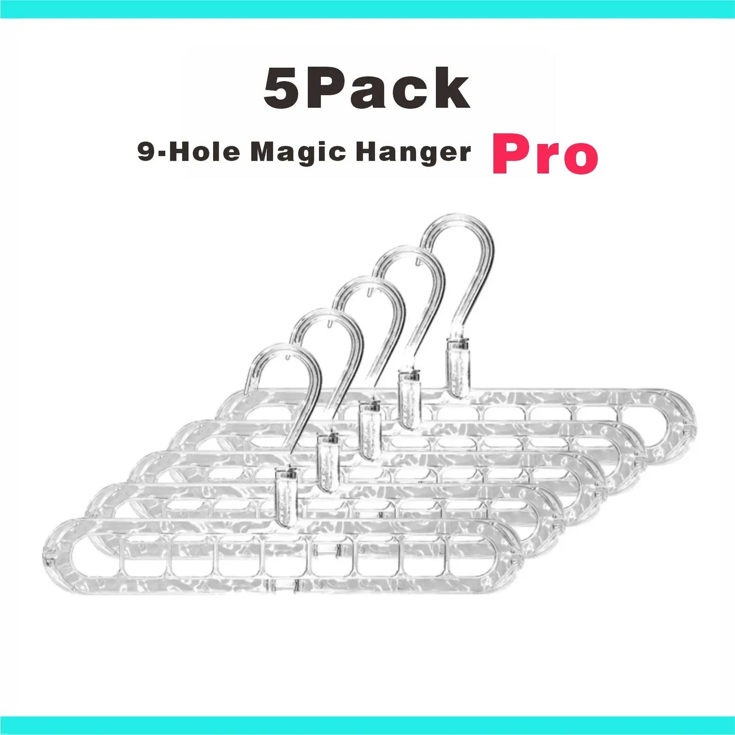 3/5-Pack Heavy-Duty Foldable Plastic Hangers with 9 Holes - Anti-Slip, Space-Saving Closet Organizer for Wardrobe, Dorm Storage Organizer #Summervibes