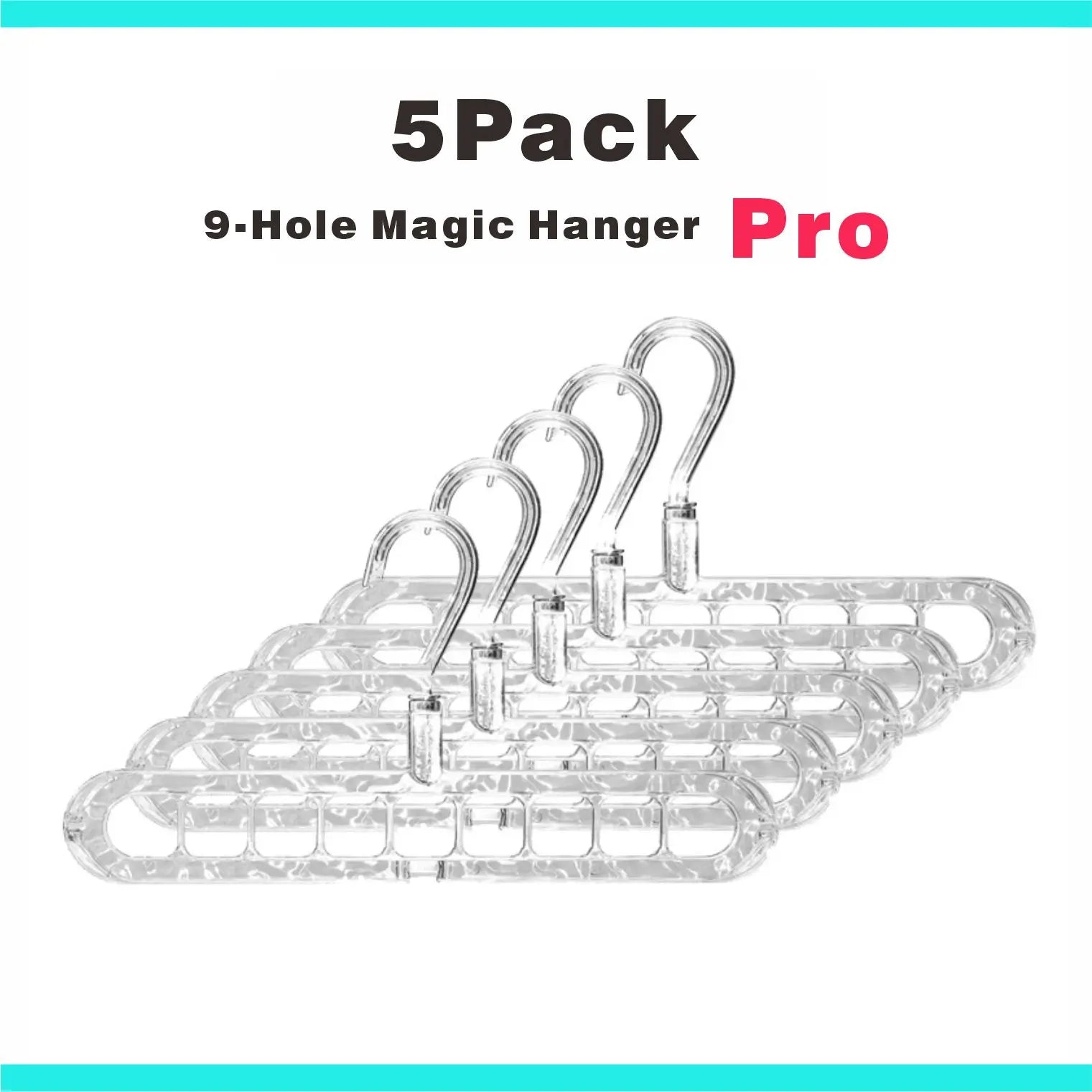3/5-Pack Heavy-Duty Foldable Plastic Hangers with 9 Holes - Anti-Slip, Space-Saving Closet Organizer for Wardrobe, Dorm Storage Organizer #Summervibes