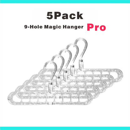 3/5-Pack Heavy-Duty Foldable Plastic Hangers with 9 Holes - Anti-Slip, Space-Saving Closet Organizer for Wardrobe, Dorm Storage Organizer #Summervibes