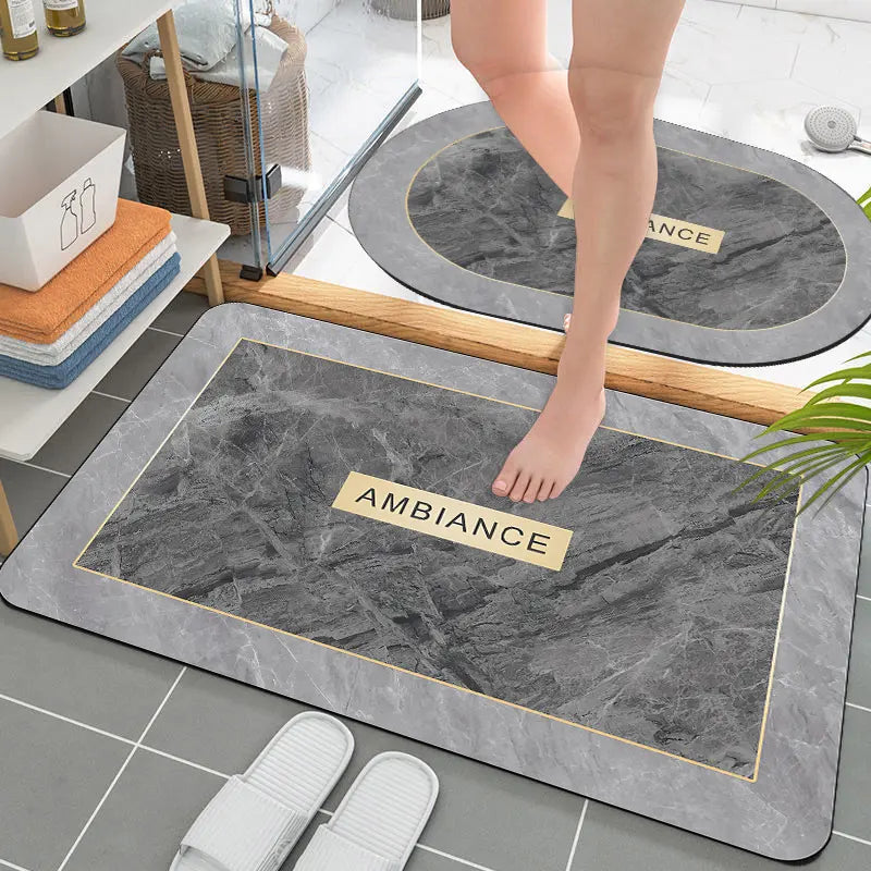 2-Piece Quick-Drying Anti-Slip Bathroom Mat Set, 0.1-Inch Thin Water-Absorbing Design for Household Use at Entrance and Washbasin