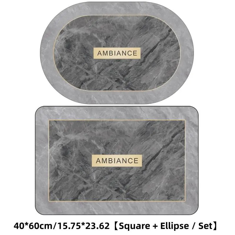 2-Piece Quick-Drying Anti-Slip Bathroom Mat Set, 0.1-Inch Thin Water-Absorbing Design for Household Use at Entrance and Washbasin