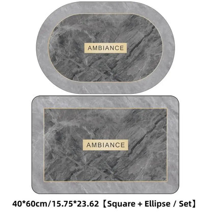 2-Piece Quick-Drying Anti-Slip Bathroom Mat Set, 0.1-Inch Thin Water-Absorbing Design for Household Use at Entrance and Washbasin