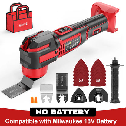 Upgrade Cordless Oscillating Tool Compatible with Dewalt 20V Battery(No BATTERY!!), Brushless Multi Tool Kit with 6 Speed for Cutting Wood Remove Grout & Sanding,Led Light