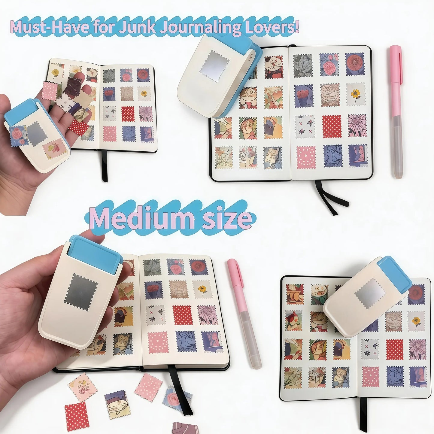 Large Stamp Puncher & Embossing Tool, Can Be Cut to 0.82 in × 1.02 IN, Stamp-Style Decorative Cutter, for Handmade Books/Albums/Cards/Office Supplies/Scrapbooking。1.97In*3.64In*1.43In