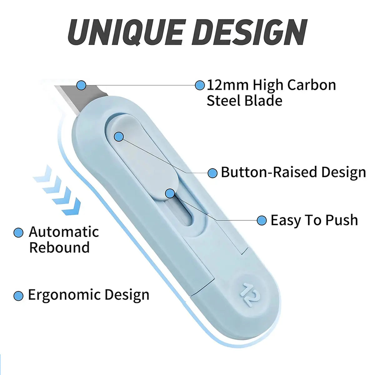 Retractable Box Cutting Knife, Utility Knife for Office Home Use, Cutting Supplies for Wrapping Parcels and Paperboard, Paper Cutters, Cardboard Cutter