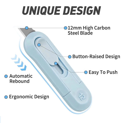 Retractable Box Cutting Knife, Utility Knife for Office Home Use, Cutting Supplies for Wrapping Parcels and Paperboard, Paper Cutters, Cardboard Cutter