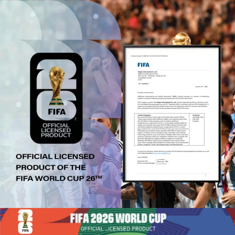 FIFA World Cup 2026 Premium Glass Set - Gold-Rimmed Trophy Design for Gifting, Home Use, and Barware - Reusable Bottles and Mugs
