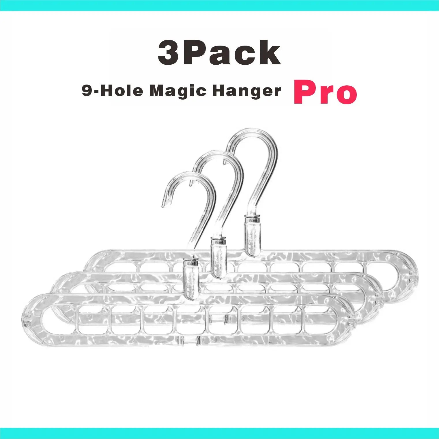 3/5-Pack Heavy-Duty Foldable Plastic Hangers with 9 Holes - Anti-Slip, Space-Saving Closet Organizer for Wardrobe, Dorm Storage Organizer #Summervibes