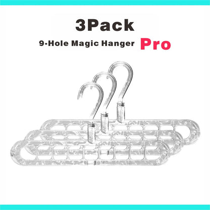 3/5-Pack Heavy-Duty Foldable Plastic Hangers with 9 Holes - Anti-Slip, Space-Saving Closet Organizer for Wardrobe, Dorm Storage Organizer #Summervibes