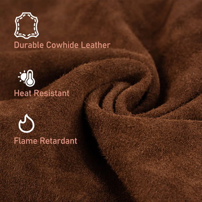 YESWELDER Heavy Duty Cowhide Leather Welding Apron | 41" Length Flame Retardant Apron with 6 Storage Pockets for Welders, Blacksmiths, Woodworkers