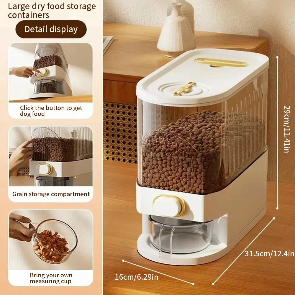 Extra Large Airtight Cereal Storage Containers Set (5Kg/10Kg) - Family Size Bulk Dispenser for Pantry Organization with Labels & Marker