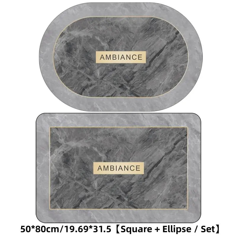 2-Piece Quick-Drying Anti-Slip Bathroom Mat Set, 0.1-Inch Thin Water-Absorbing Design for Household Use at Entrance and Washbasin
