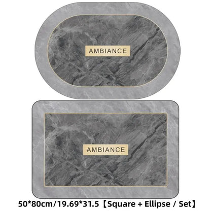 2-Piece Quick-Drying Anti-Slip Bathroom Mat Set, 0.1-Inch Thin Water-Absorbing Design for Household Use at Entrance and Washbasin