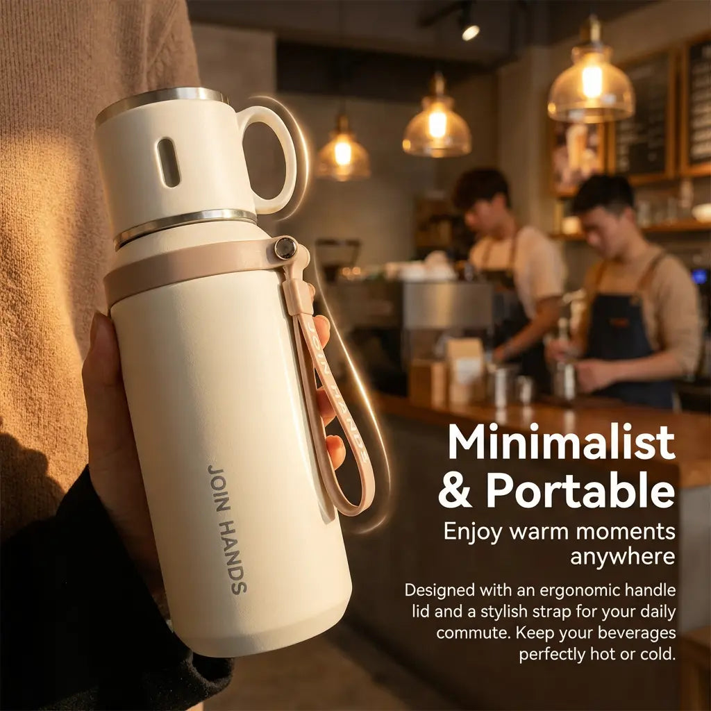316 Stainless Steel Insulated Water Bottle - 600ml Airtight Vacuum Flask with 24-Hour Cold and 10-Hour Hot Retention, Leakproof Lid, Portable for Beverages and Travel