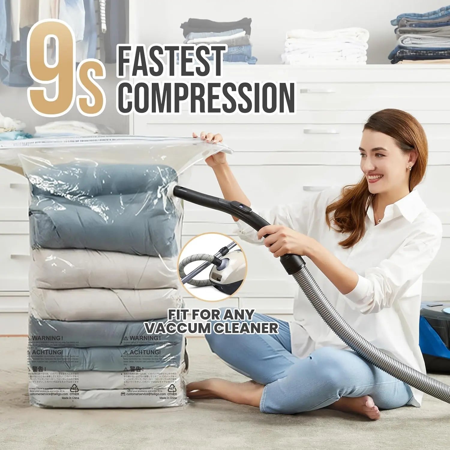 [Summervibes]Taili Cube Vacuum Storage Bags, Extra Large 4-6 Pack for Clothes Beddings, Space Saver, Space Saver Bag, Compression Bag , Vacuum Sealer Bag for Comforters Blankets Duvet, Closet Organizer