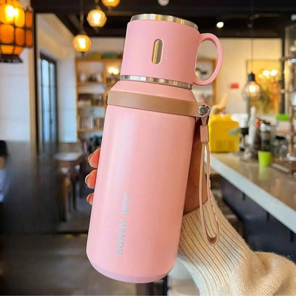 316 Stainless Steel Insulated Water Bottle - 600ml Airtight Vacuum Flask with 24-Hour Cold and 10-Hour Hot Retention, Leakproof Lid, Portable for Beverages and Travel