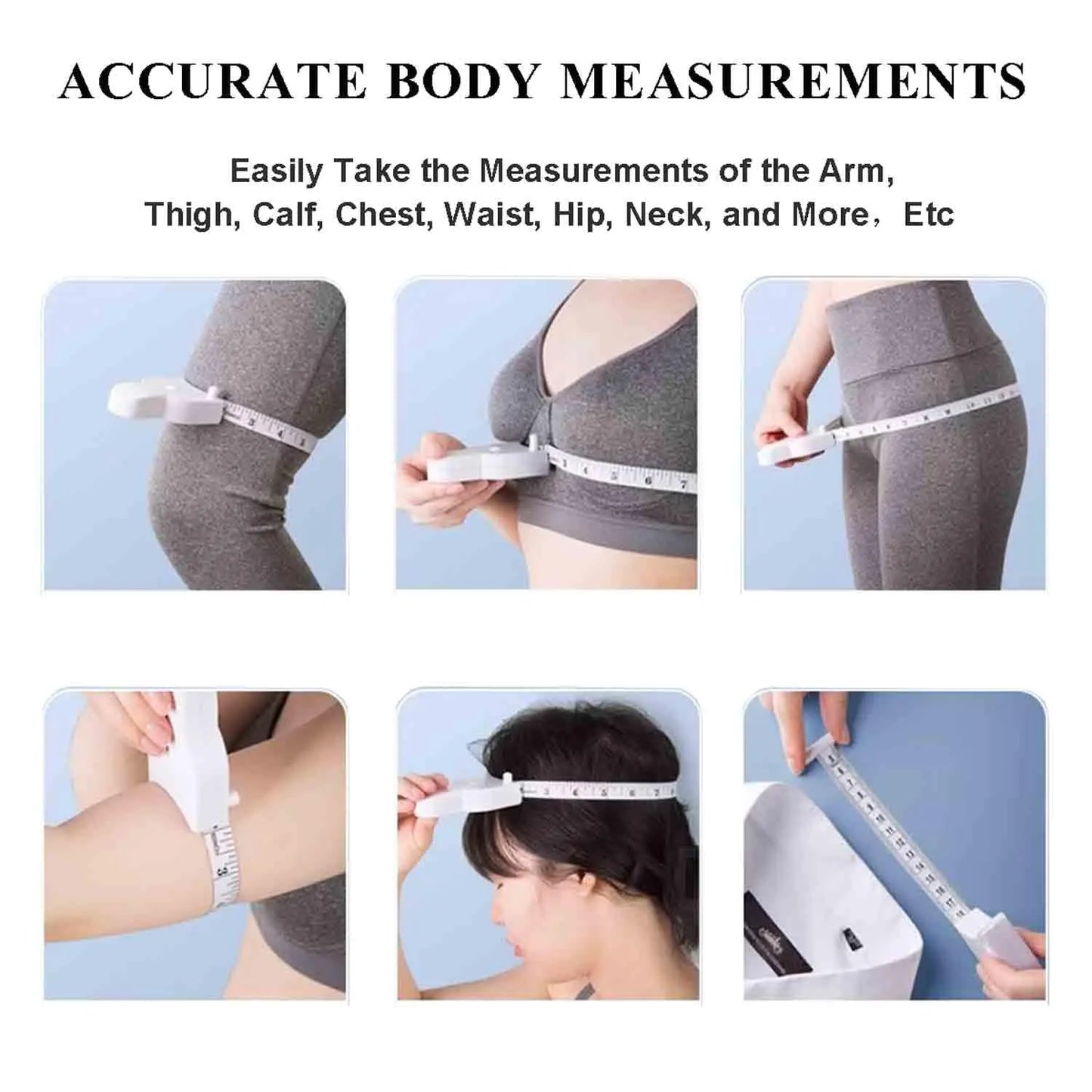 LZDJTQ Retractable Flexible Body Measurement Tape 60 Inch / 150Cm 2-Sided with Accurate Lock Pin and Push Button for Waist Hip Arm Leg Fitness & Sewing