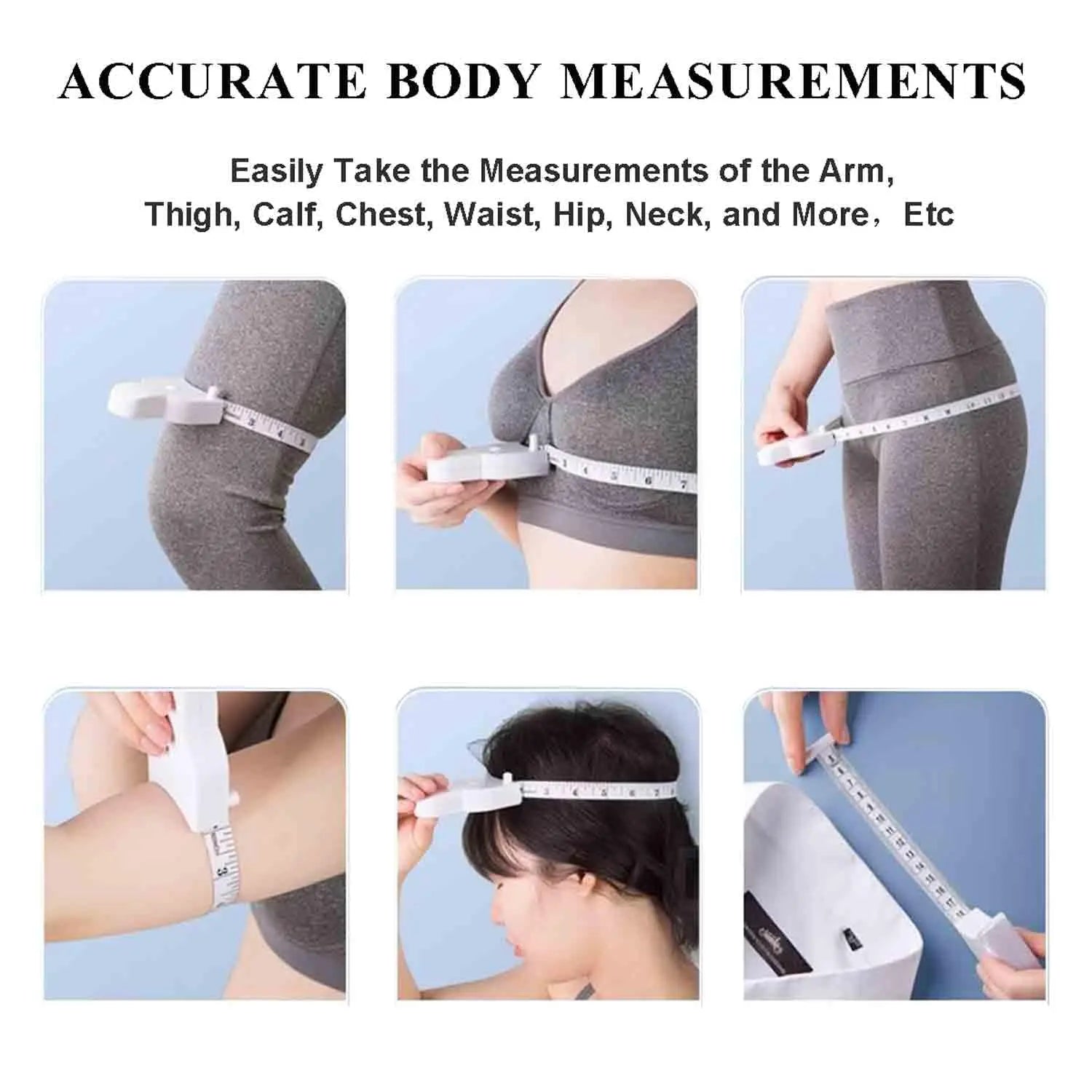LZDJTQ Retractable Flexible Body Measurement Tape 60 Inch / 150Cm 2-Sided with Accurate Lock Pin and Push Button for Waist Hip Arm Leg Fitness & Sewing